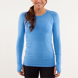 RARE Lululemon Beaming Blue Long Sleeve Swiftly Tech Top